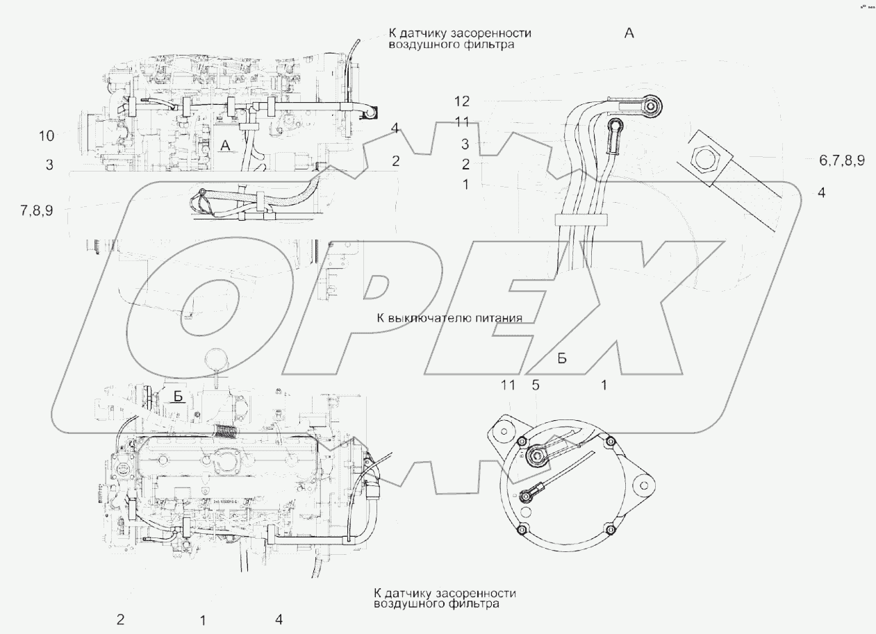  Установка электрооборудования двигателя КС-100-0726000