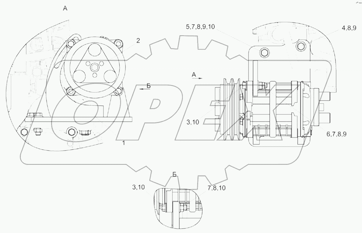  Установка компрессора КС-100-0121030