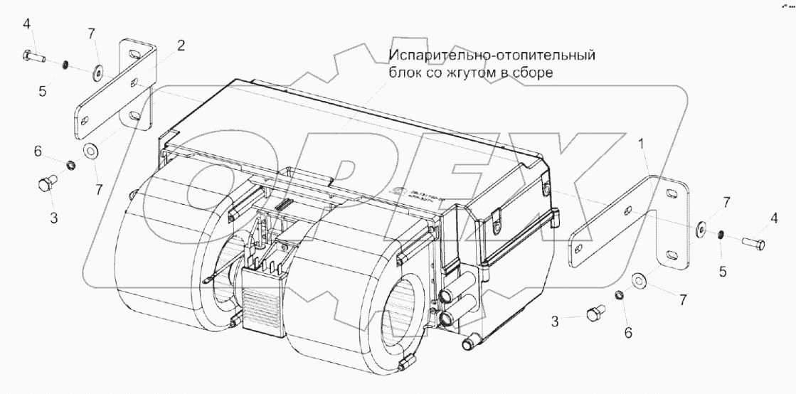  Установка блока испарительно-отопительного КС-100-0121100
