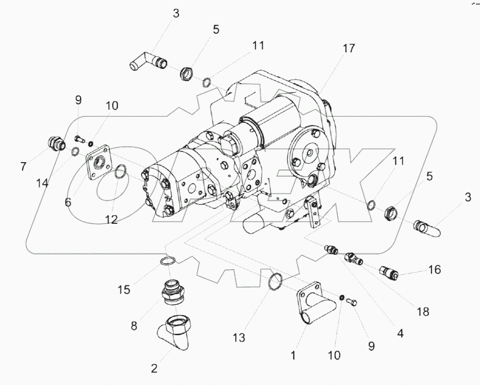  Гидронасос двухсекционный КС-100-0601110