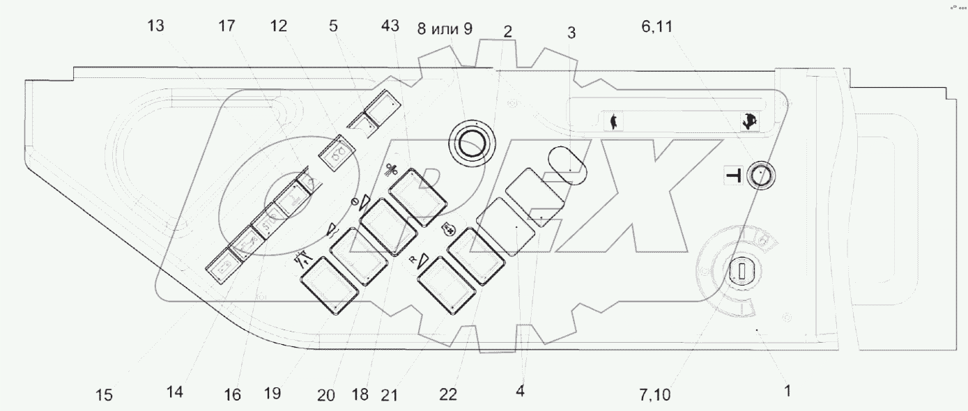  Панель выключателей КС-100-2-0700450