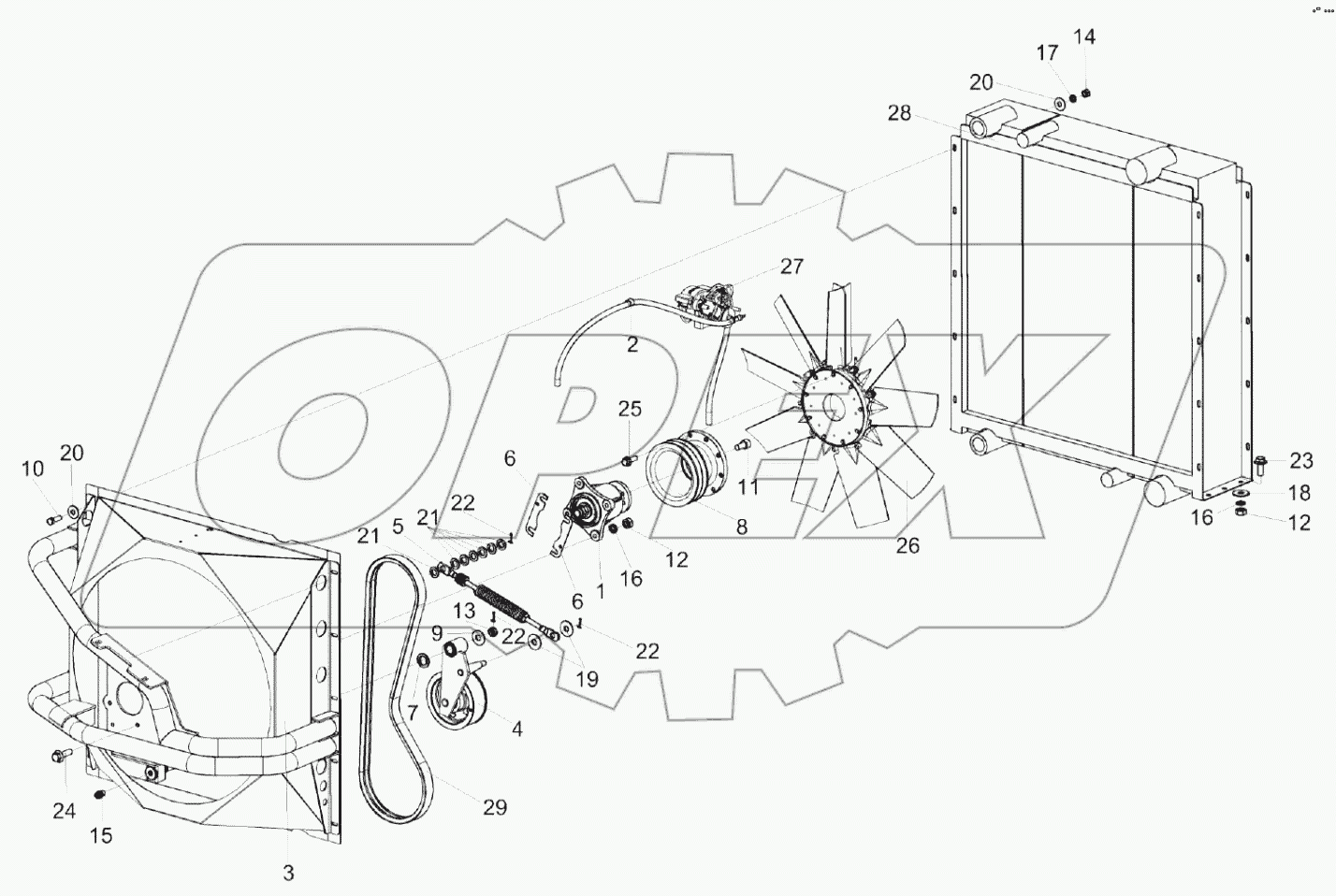  Установка радиатора КС-100-0116040