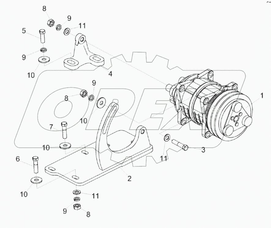  Установка компрессора КС-100-2-0121030