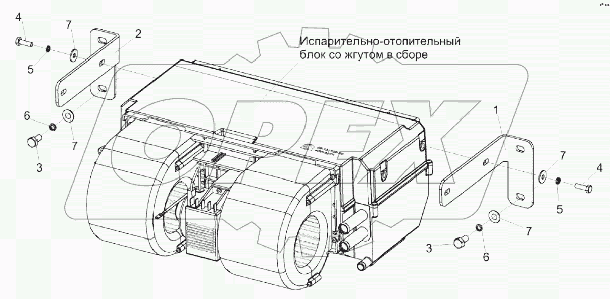  Установка блока испарительно-отопительного КС-100-0121100