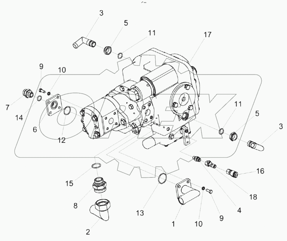  Гидронасос двухсекционный КС-100-0601110