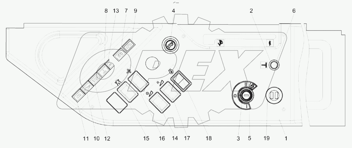  Панель выключателей КС-100-5-0700450