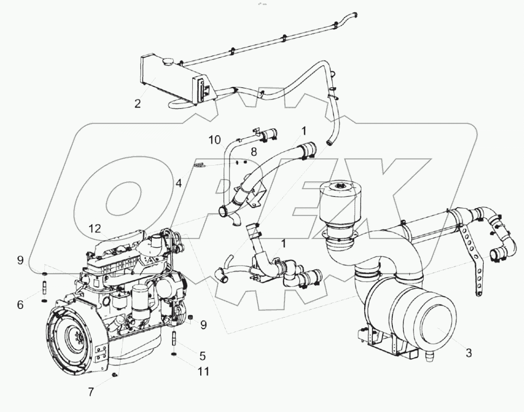  Установка двигателя КС-100-2-0116000-01