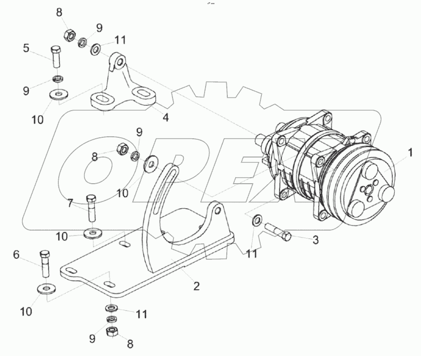  Установка компрессора КС-100-2-0121030