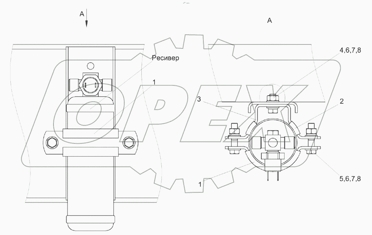  Установка ресивера КС-100-0121090