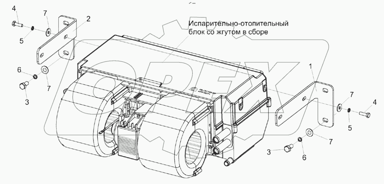  Установка блока испарительно-отопительного КС-100-0121100
