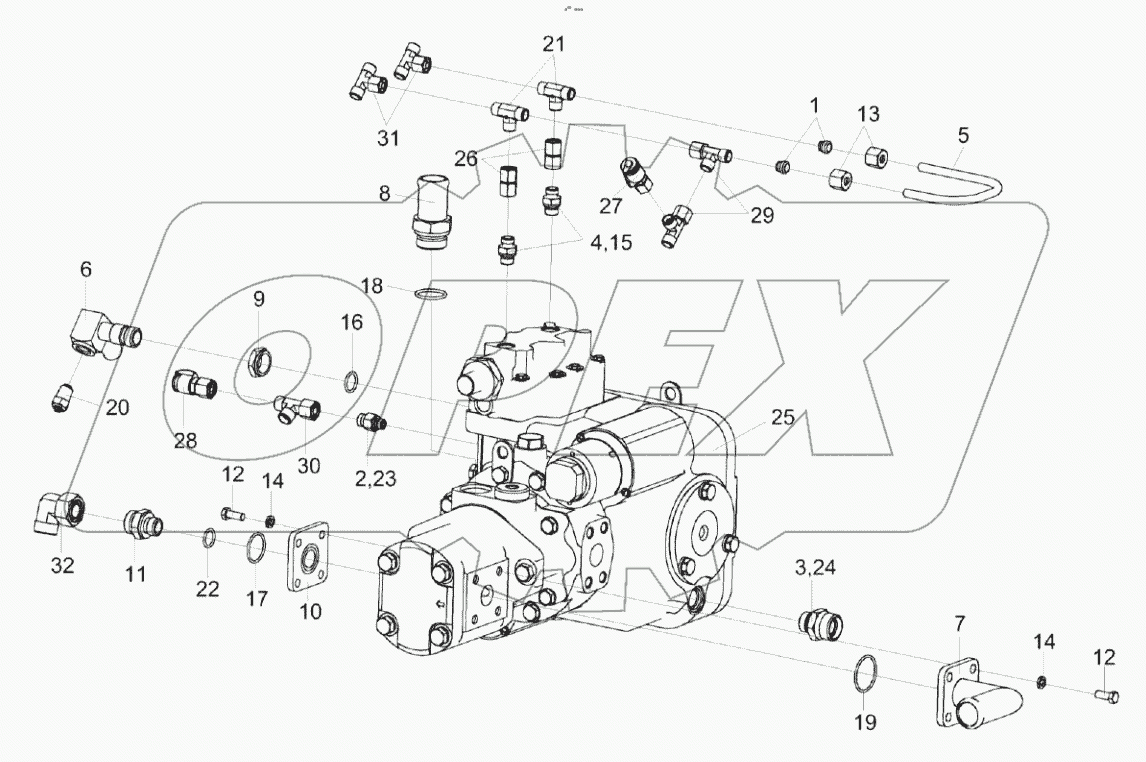  Гидронасос двухсекционный привода хода КС-150С-0601100