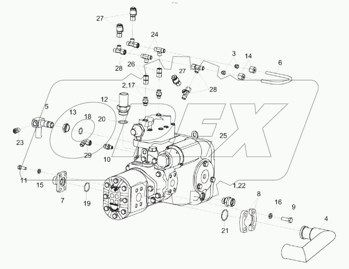  Гидронасос двухсекционный привода хода КС-150С-0601110
