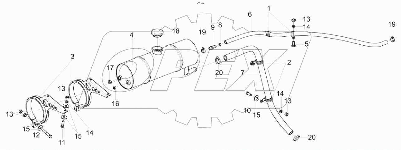  Установка бачка расширительного КС-150С-0116070