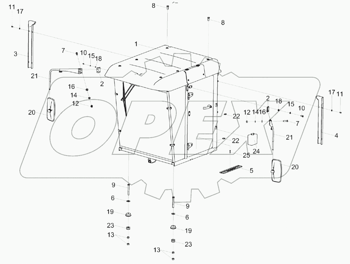  Установка кабины КС-150С-0120000