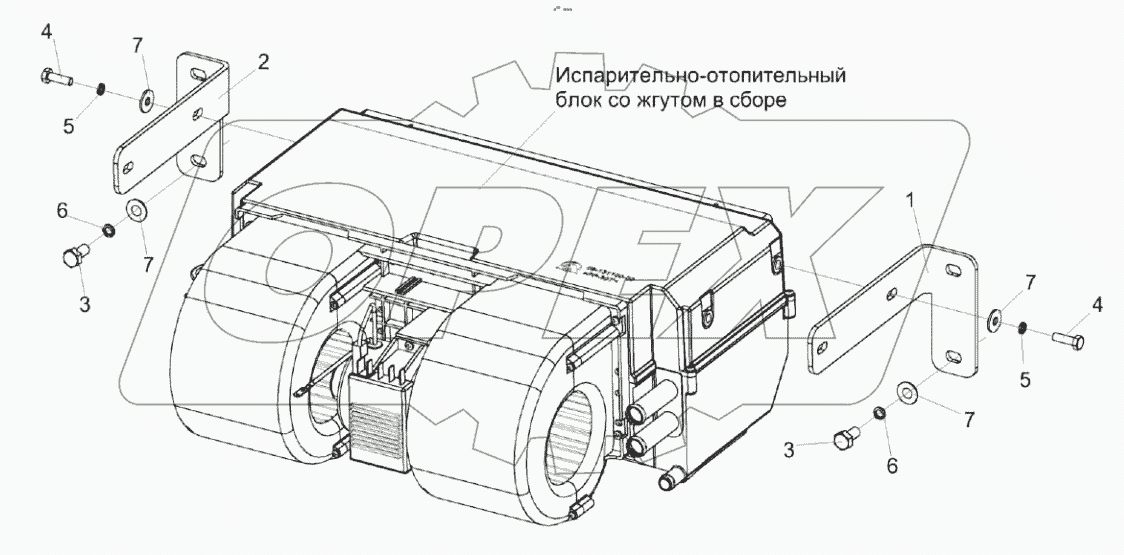  Установка блока испарительно-отопительного КС-100-0121100