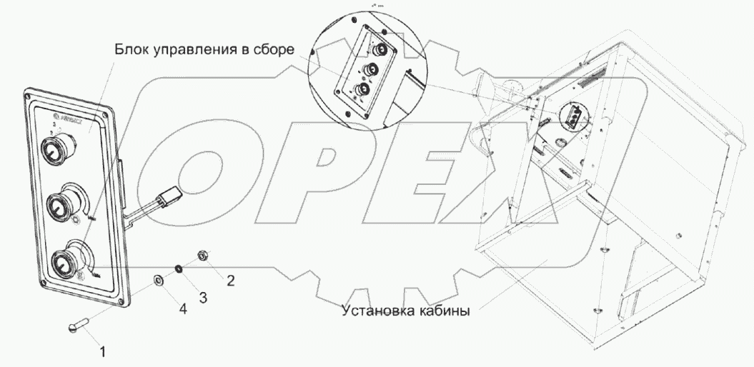  Установка блока управления КС-100-0121140