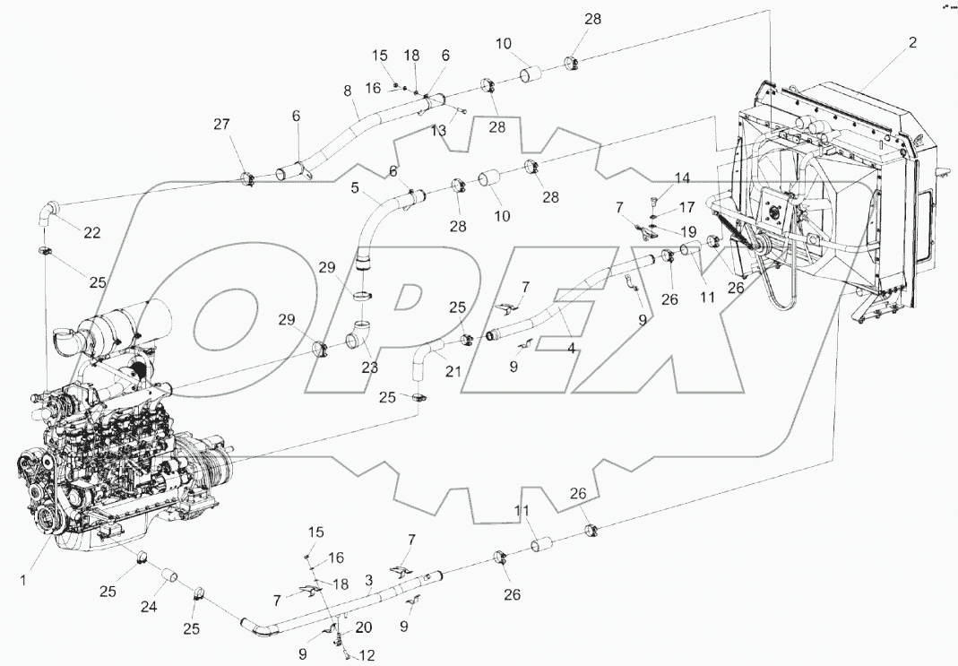 Установка двигателя КС-200-0116000Э1