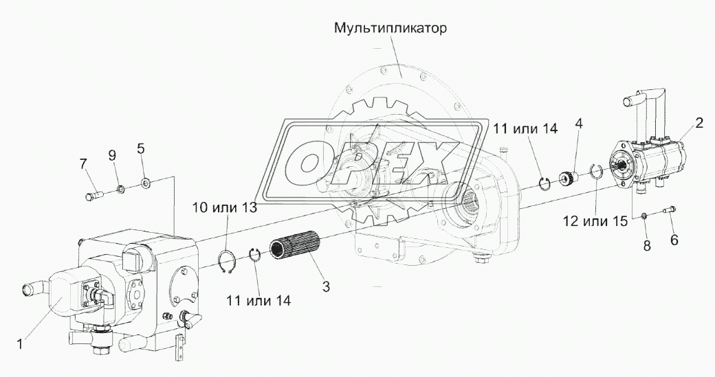 Установка гидронасосов КС-200-0138000Э1