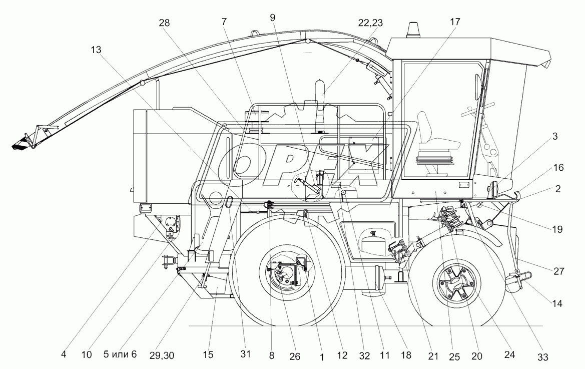 Измельчитель самоходный КГС 0100000 (вид справа)