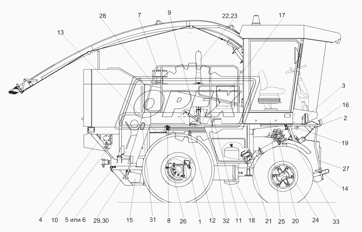 Измельчитель самоходный КГС 0100000 (вид справа)