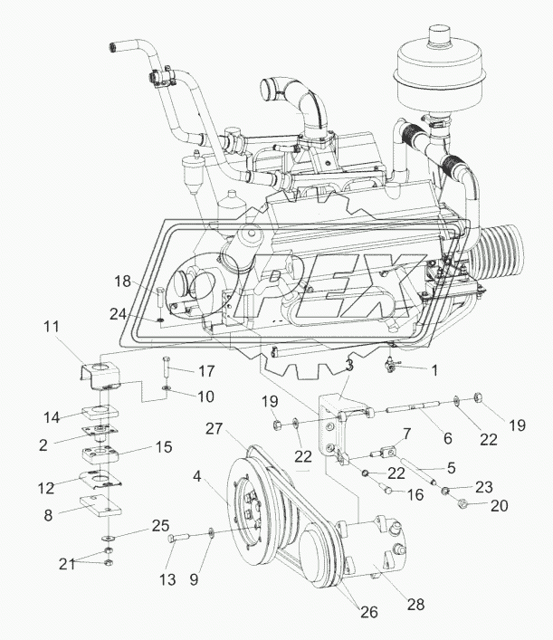 Установка компрессора КВС-1-0150630-01