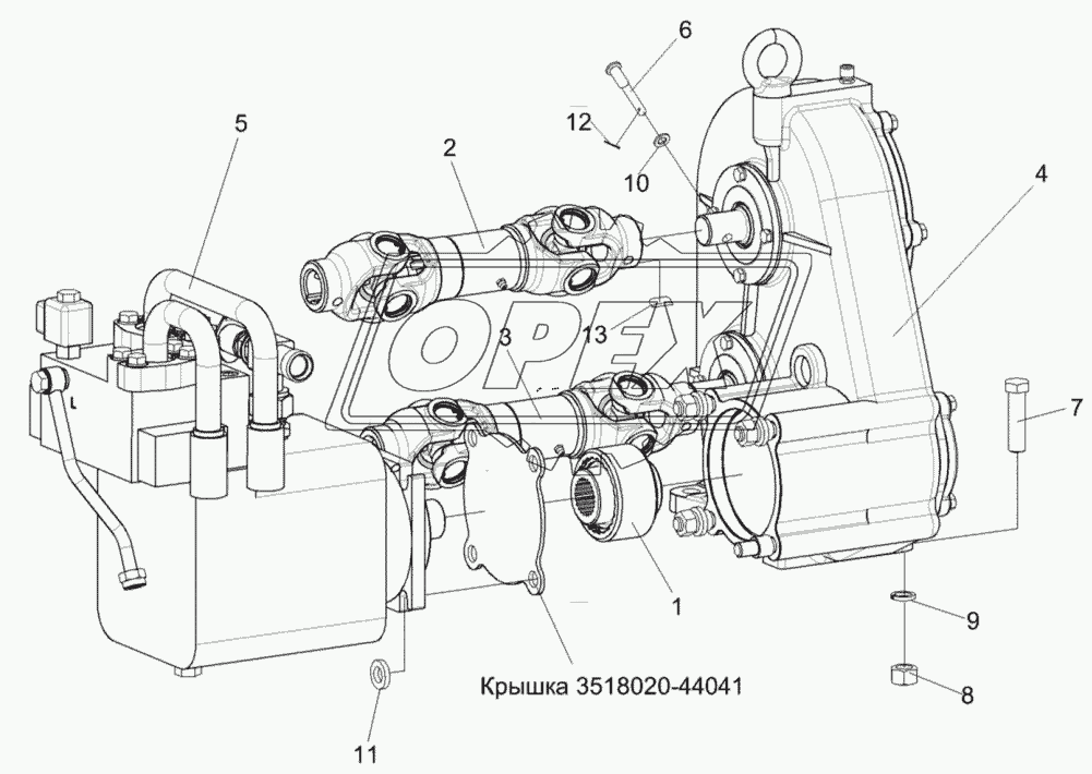 Установка редуктора КГС 0114000