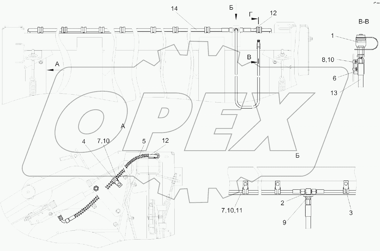 Гидросистема подборщика КВК-1-0912000