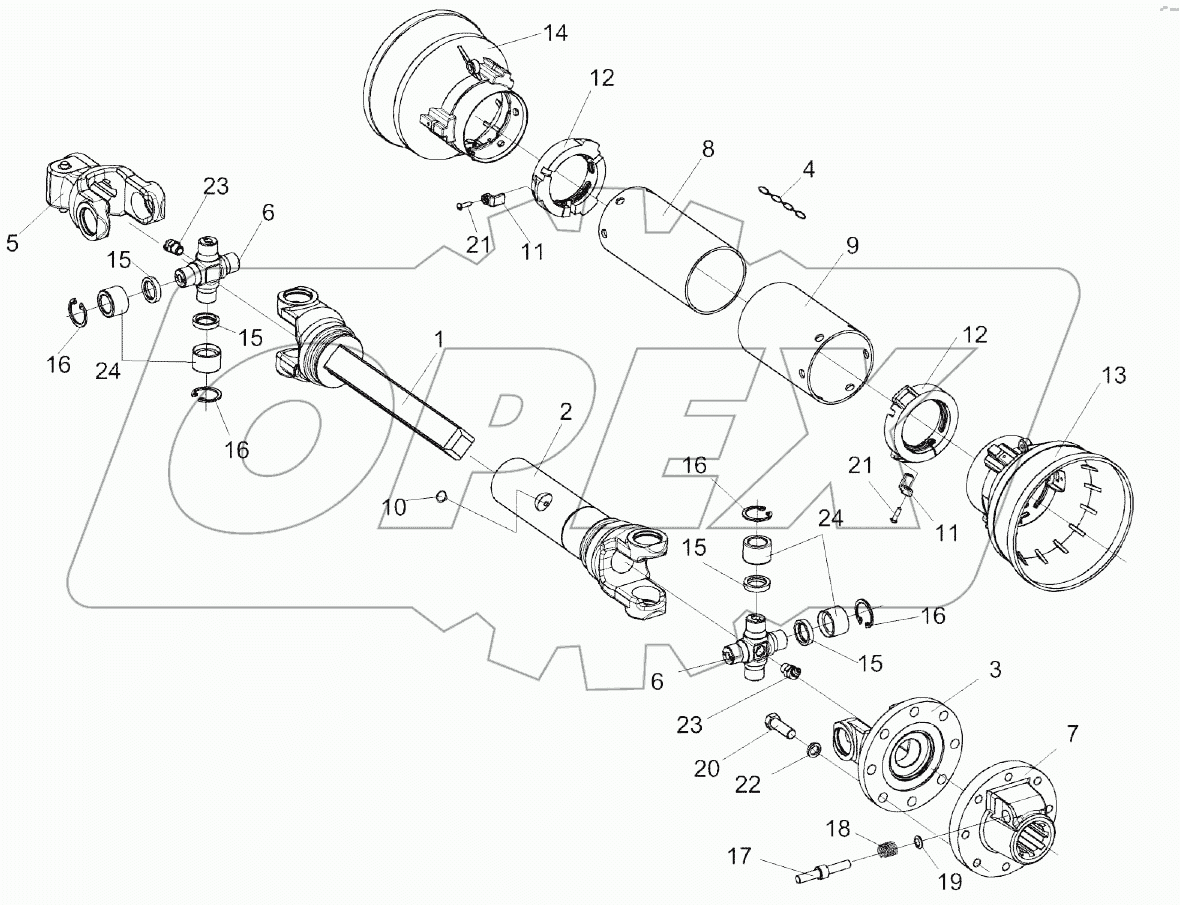 Вал карданный телескопический КВК 0900400