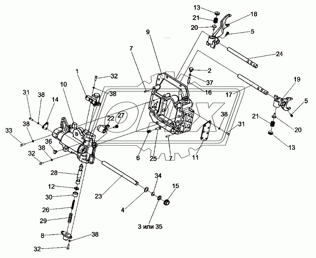 Механизм переключения диапазонов 3518020-46160