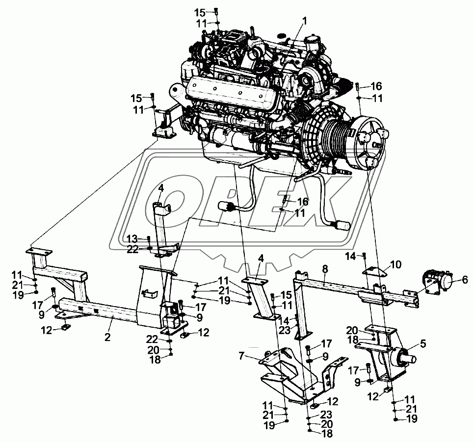 Установка двигателя КВС-7-0150000 (лист 5)