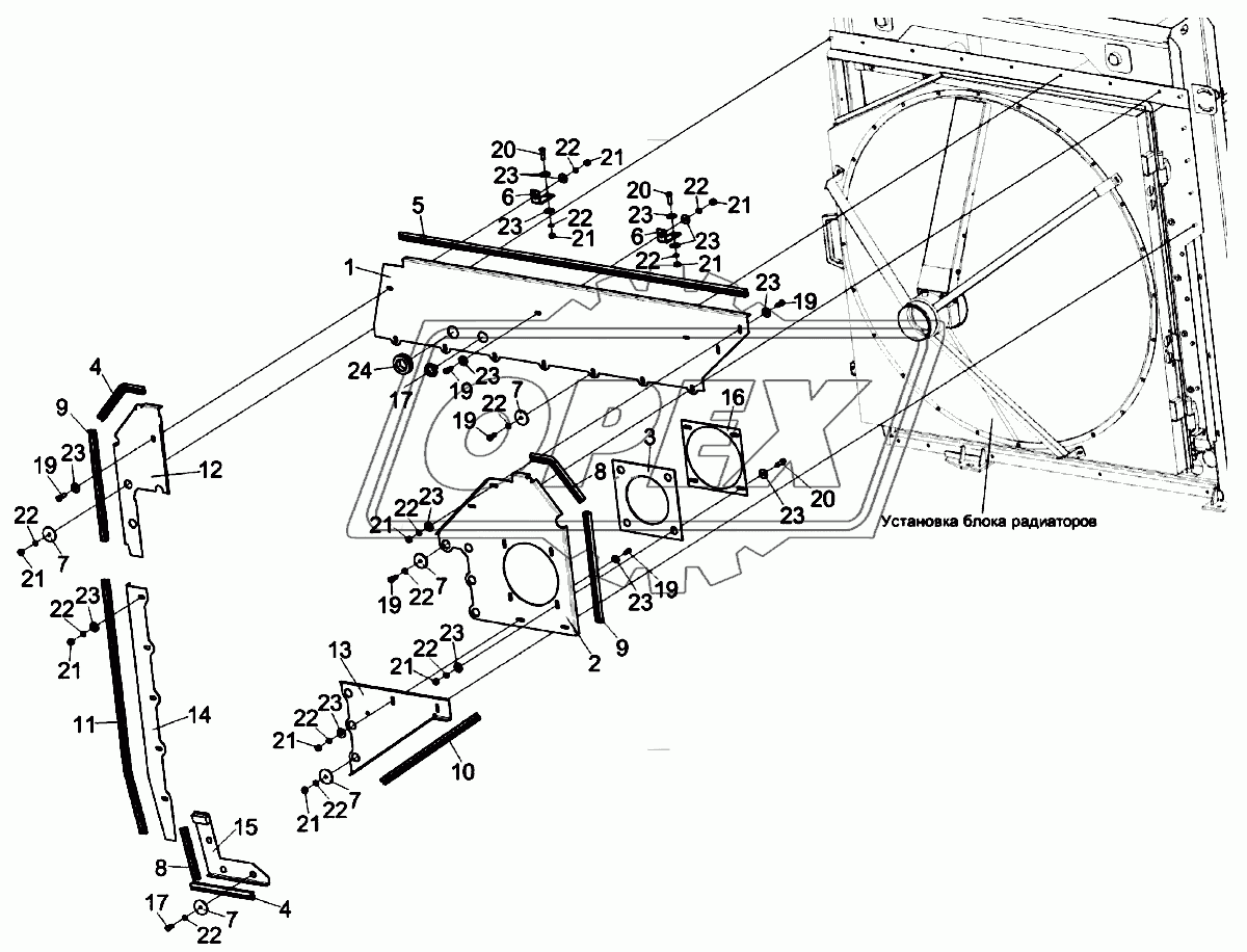 Установка щитков КВС-7-0156000