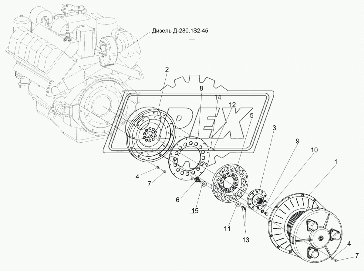 Установка главного привода КВС-5-0151000А