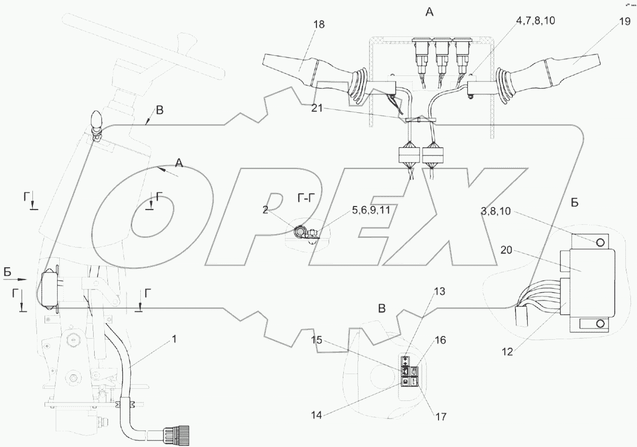  Электрооборудование рулевой колонки КВК 0129230