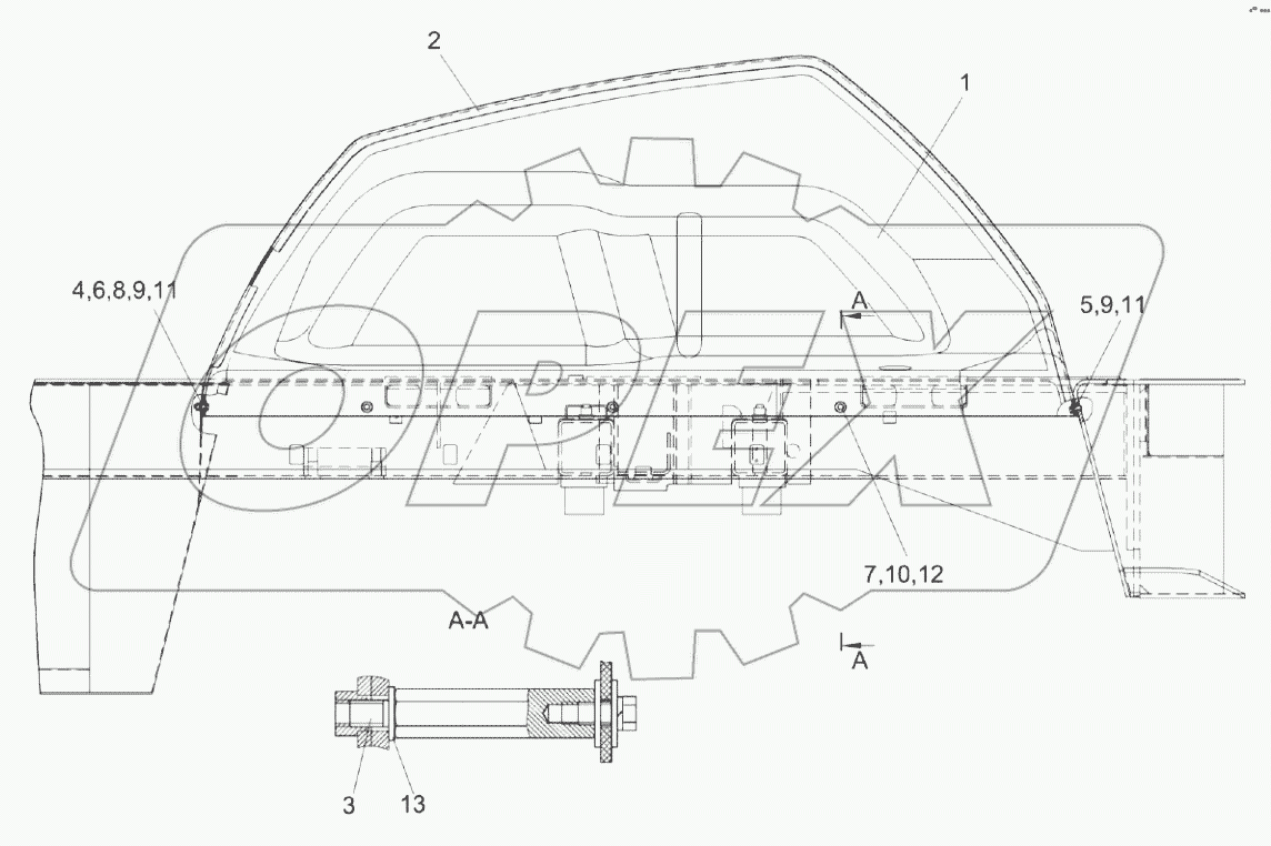 Установка крыльев КВК 0161010