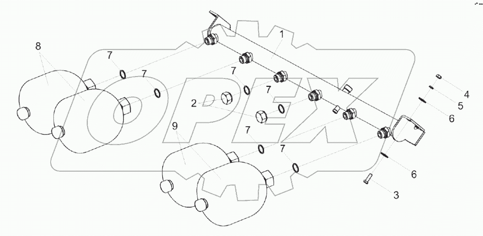  Блок пневмогидроаккумуляторов КВК 0602350Б