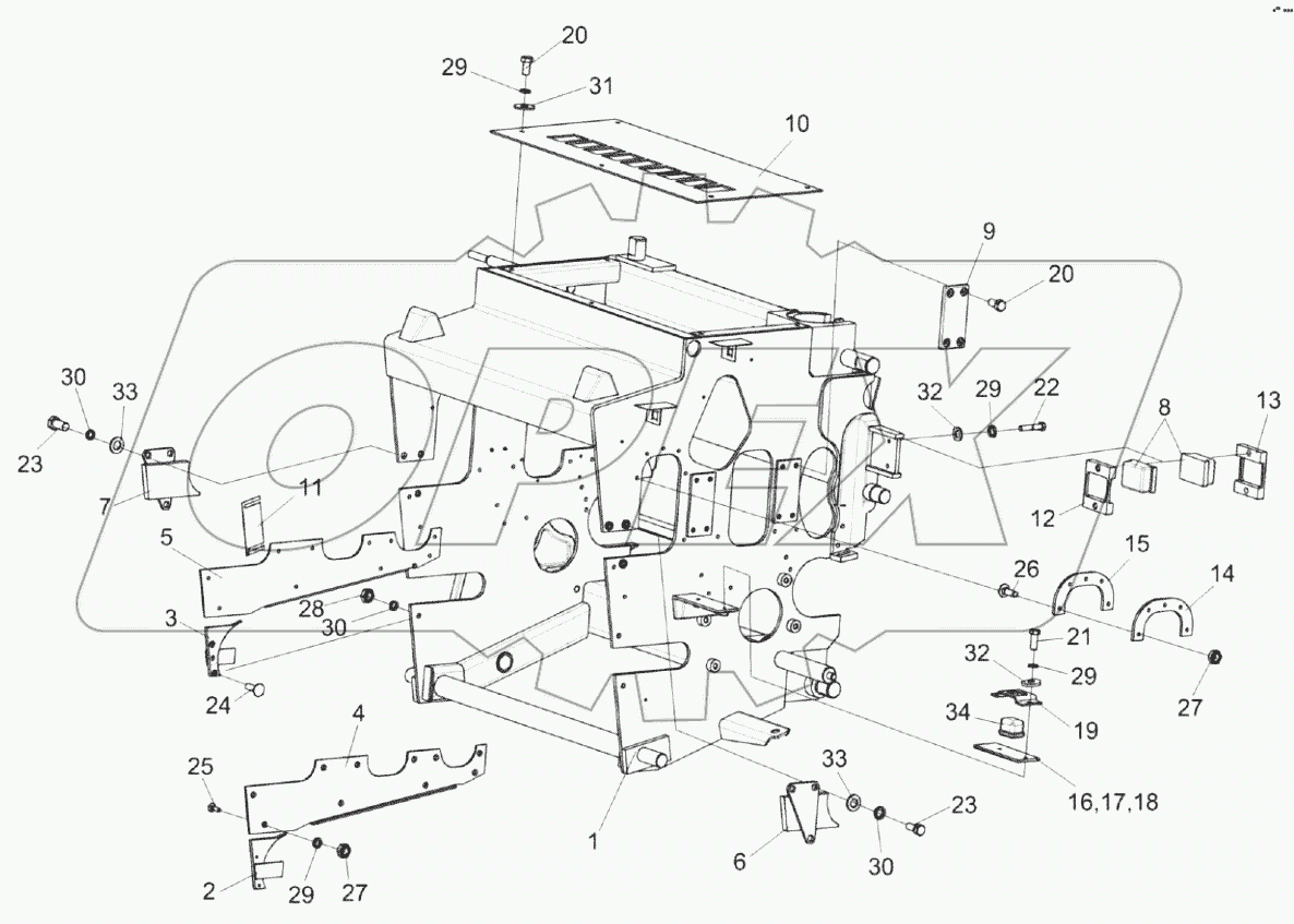  Установка рамы аппарата питающего