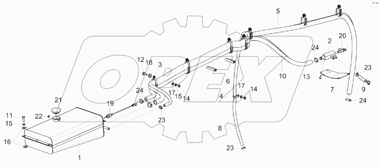  Установка бачка расширительного КВК-2-0154000