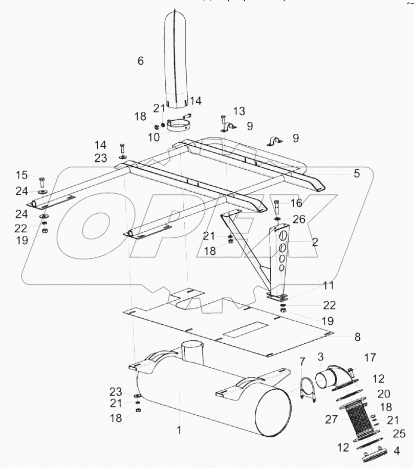  Установка глушителя КВК-2-0157000