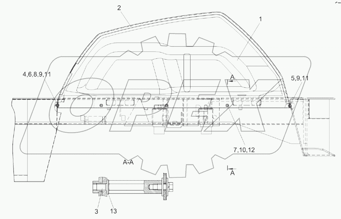  Установка крыльев КВК 0161010