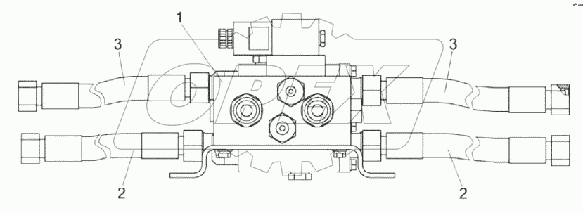  Установка гидроблока подключения управляемого моста КВК 0601710