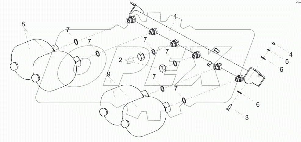  Блок пневмогидроаккумуляторов КВК 0602350Б