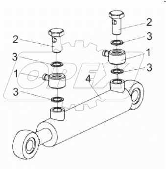  Гидроцилиндр подъема силосопровода КВК 0602510А