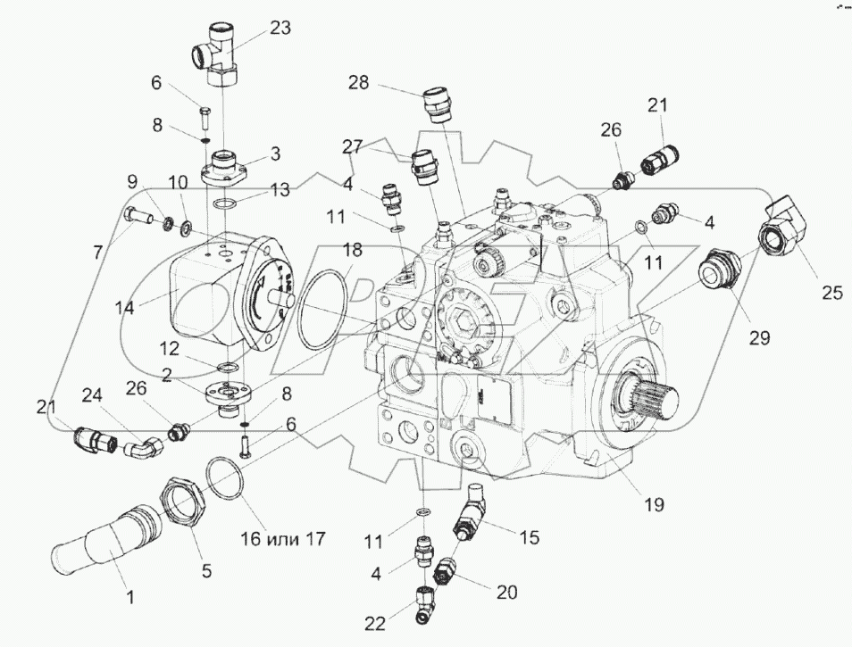  Гидронасос привода питающего аппарата КВК-2-0604120