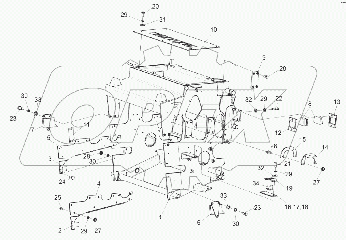  Установка рамы аппарата питающего