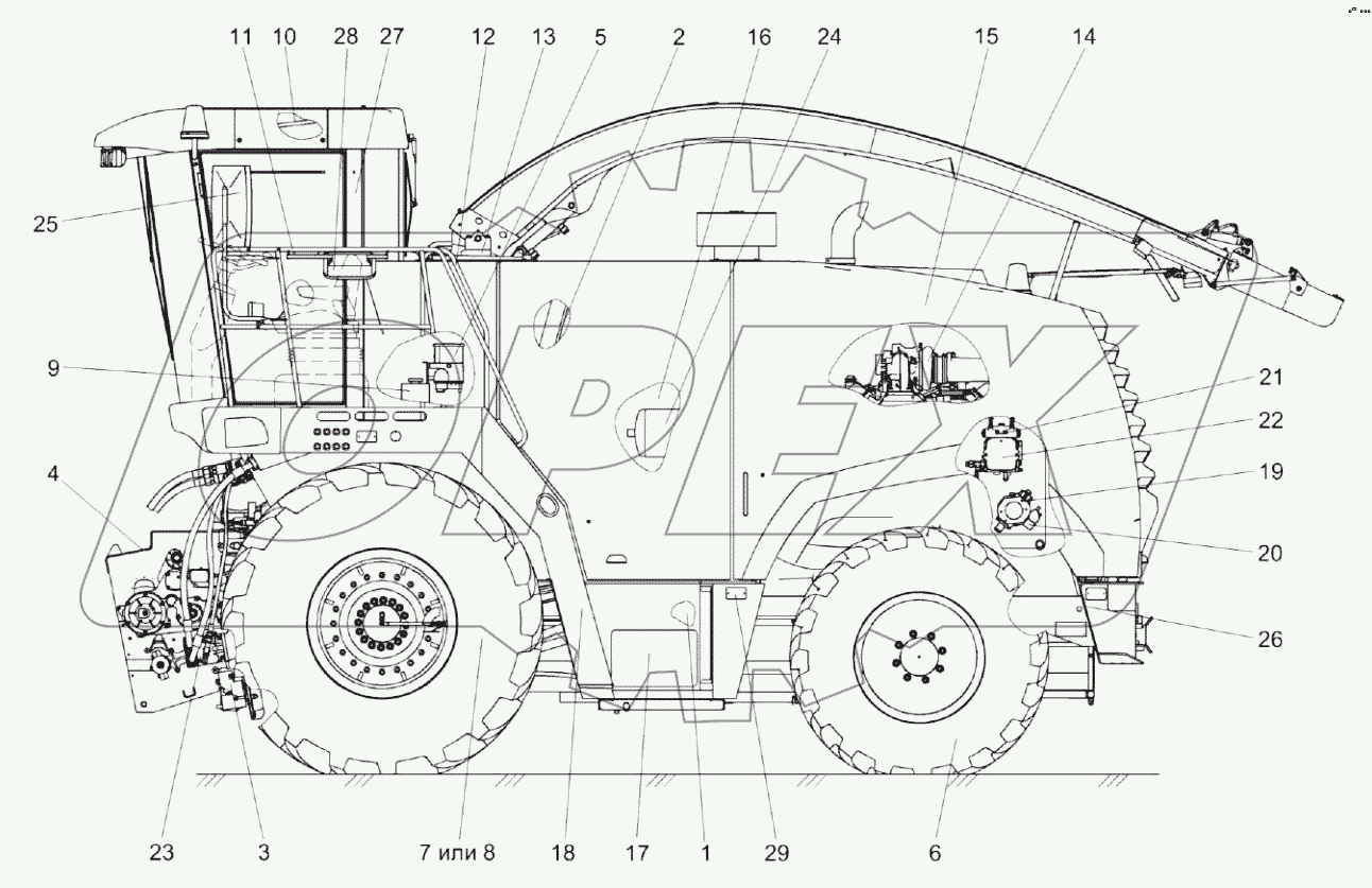  Измельчитель самоходный КВК 0100000 (вид слева)