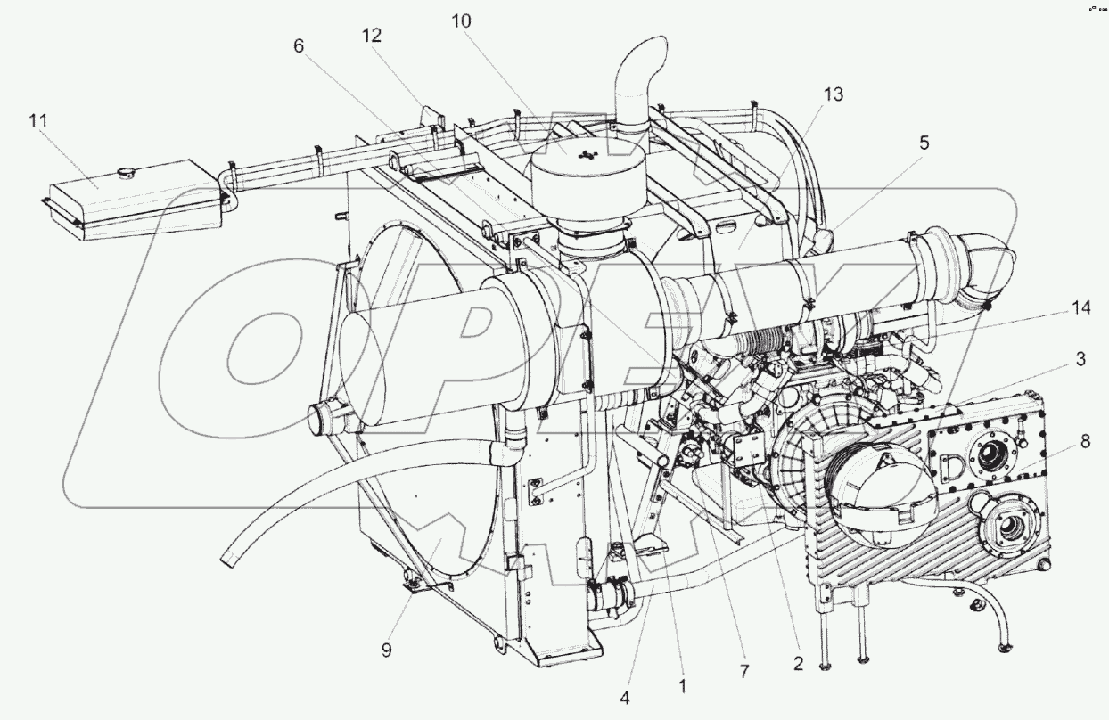  Установка двигателя OM 502LA КВК 0150000
