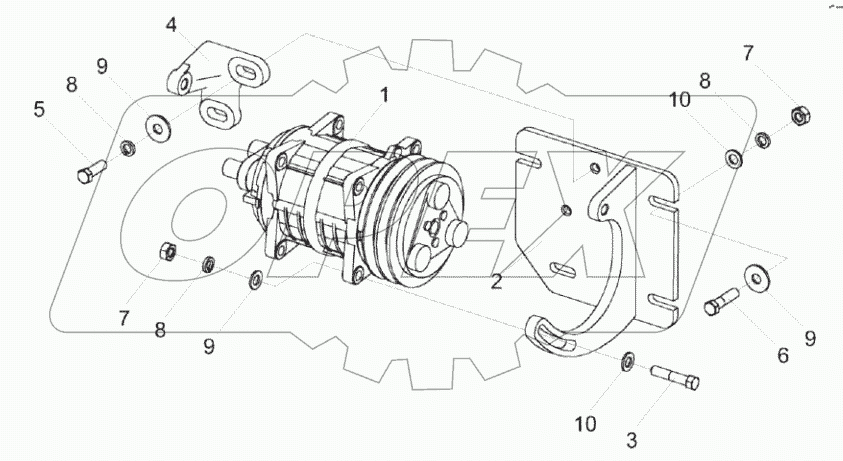  Установка компрессора КВК 0121030