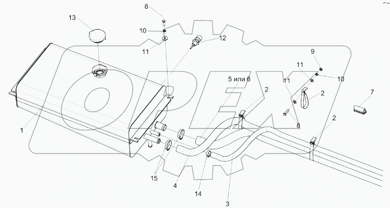  Установка бачка расширительного КВК 0154000