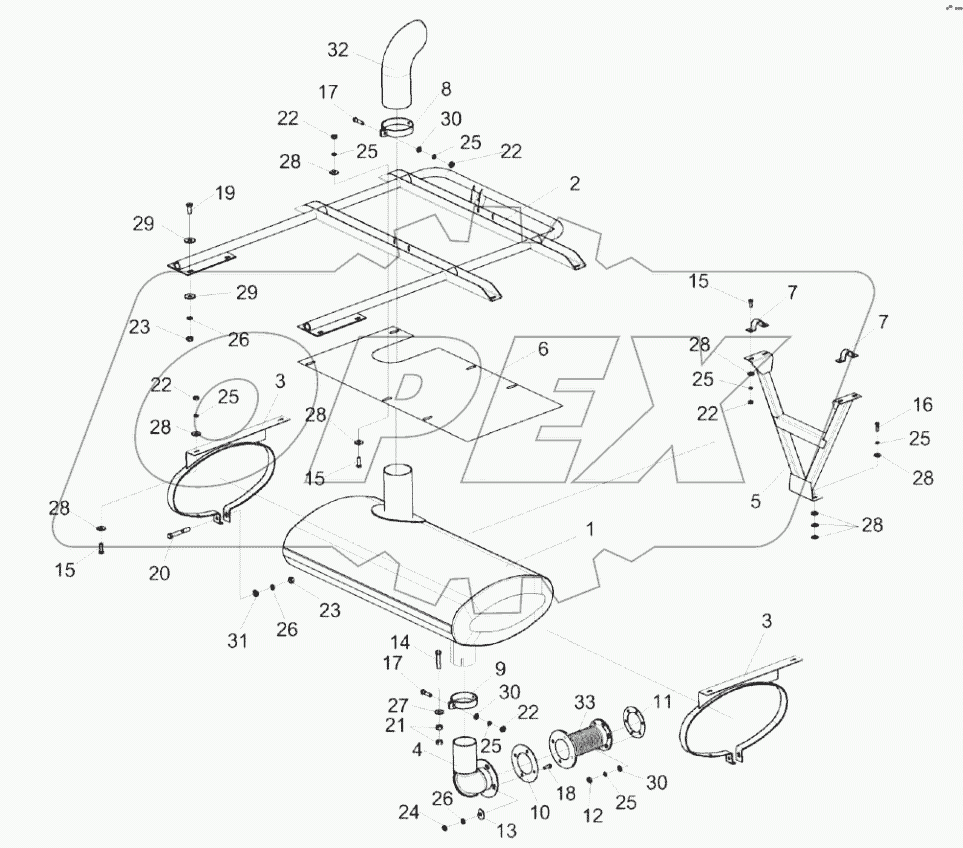  Установка глушителя КВК 0157000Б