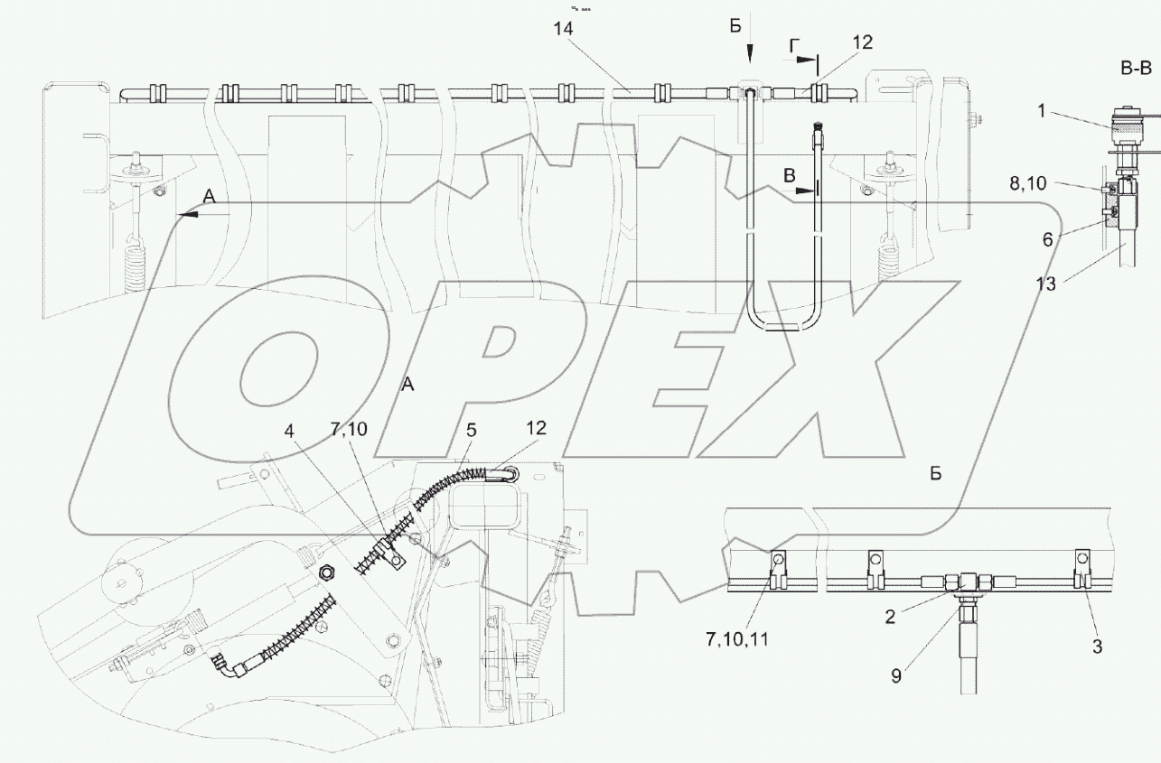  Гидросистема подборщика КВК-1-0912000